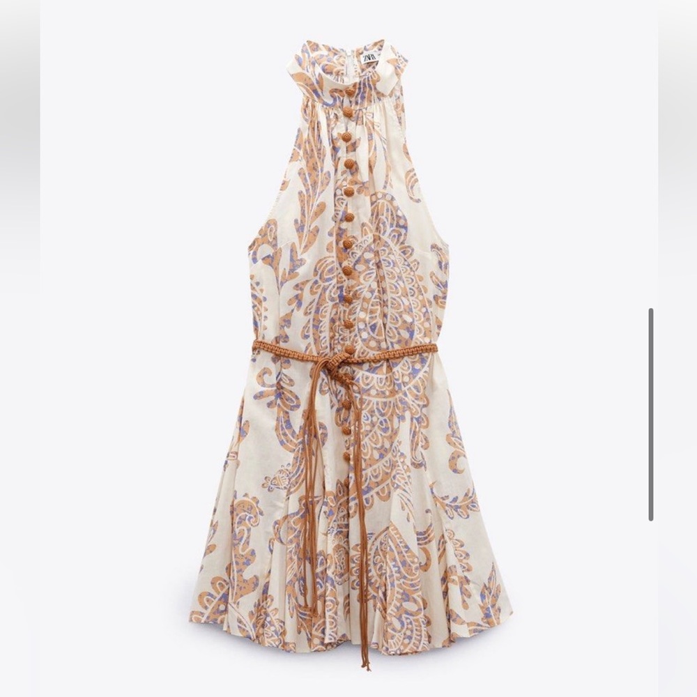 Zara Printed Dress with Belt